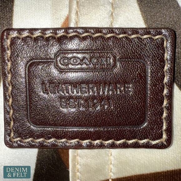 Coach Retro Soho Mini Hobo Bag Satin Brown Multicolor Logo Print Shoulder Purse - Picture 8 of 9